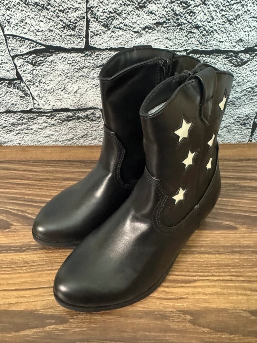 NWT Girls Art Class Black Margot Western Boots - Size 13